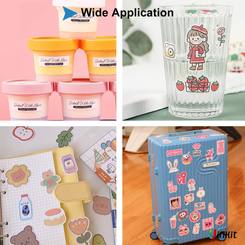 يوينكيت Uinkit ورق لاصق لامع للطابعة النافثة للحبر قابل للطباعة من الفينيل الأبيض Cricut مقاوم للماء لاصق دائم مقاوم للماء ملصق مصد السيارة 8.5 × 11 بوصة حجم الرسالة 20 ورقة ملصق - Image 5